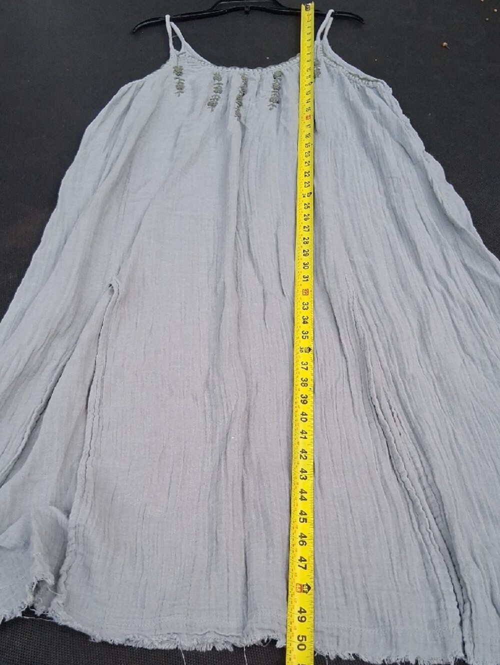 NATURAL LIFE Gray Spaghetti-Strap Gauze Maxi Dress - Picture 9 of 12
